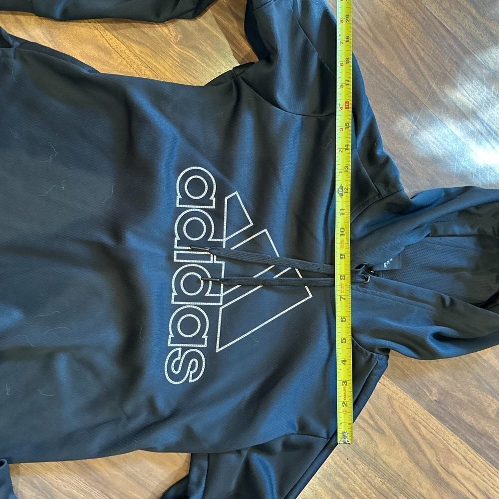 ADIDAS Women's Black Hoodie Sweatshirt Front Pocket Small Athletic Sports - Picture 6 of 9